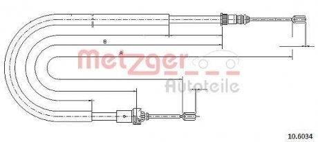 Трос ручного тормоза METZGER 106034 (фото 1)