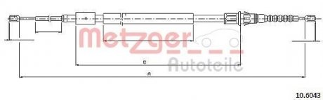 Трос ручного гальма METZGER 106043