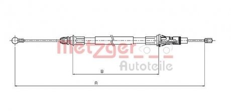 Трос ручного гальма METZGER 106854