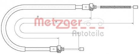 Трос ручного тормоза METZGER 106894