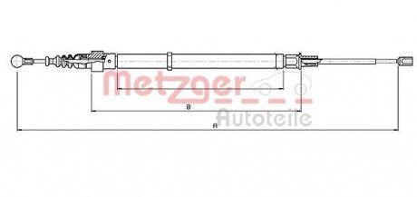 Трос ручного тормоза METZGER 107139