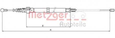 Трос ручного гальма METZGER 107505