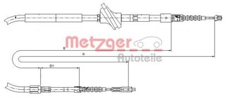 Трос ручного тормоза METZGER 107583