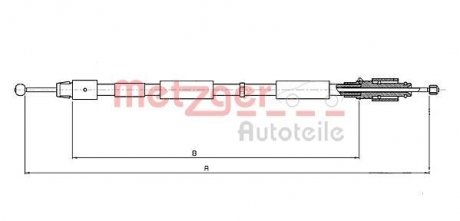 Трос ручного тормоза METZGER 107634