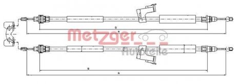 Трос ручного гальма METZGER 108225