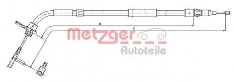 Трос ручного тормоза METZGER 109334