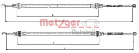 Трос ручного гальма METZGER 109336