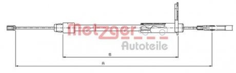 Трос ручного тормоза METZGER 109434