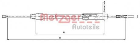 Трос ручного тормоза METZGER 109435