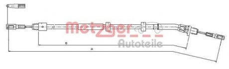 Трос ручного тормоза METZGER 109513