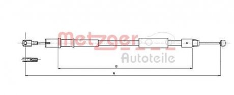 Трос ручного тормоза METZGER 109836