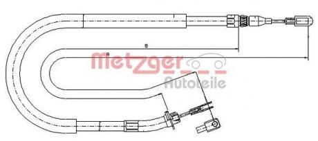 Трос ручного гальма METZGER 109873