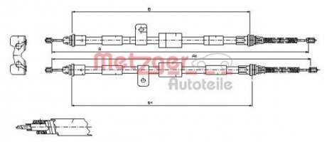 Трос ручного тормоза METZGER 115456