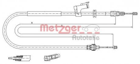 Трос ручного тормоза METZGER 115495