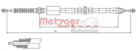 Трос ручного тормоза METZGER 115511