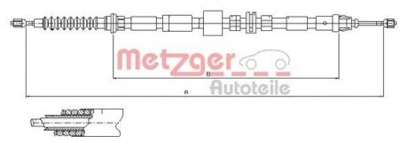 Трос ручного тормоза METZGER 115512