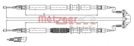 Трос ручного тормоза METZGER 115862
