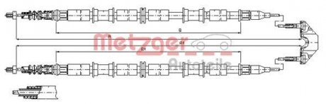 Трос ручного тормоза METZGER 115863