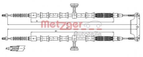 Трос ручного тормоза METZGER 115945