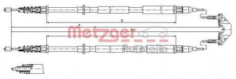 Трос ручного тормоза METZGER 115950