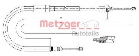 Трос ручного гальма METZGER 116663