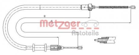 Трос ручного гальма METZGER 116676