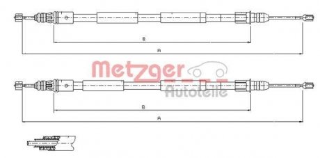 Трос ручного тормоза METZGER 116771