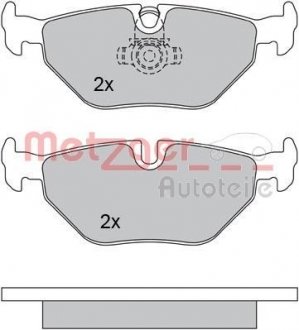 Колодки гальмівні (задні) BMW 3 (E36/E46) 90-06/Z4 (E85) 02-09/Rover 75 99-05/Saab 9-5 97-09 METZGER 1170014 (фото 1)