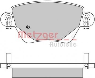 Колодки гальмівні (задні) Renault Kangoo 4x4/Ford Mondeo III 01- (Bendix-Bosch) METZGER 1170096 (фото 1)