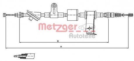 Трос ручного тормоза METZGER 120101