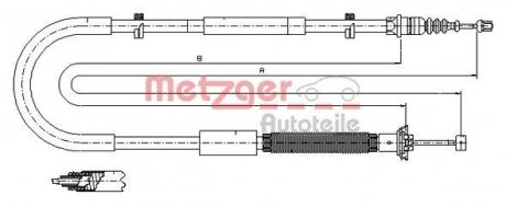 Трос ручного тормоза METZGER 120703