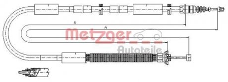 Трос ручного гальма METZGER 120706