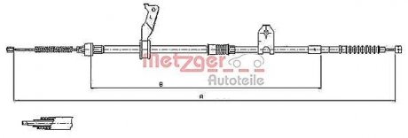 Трос ручного тормоза METZGER 171480