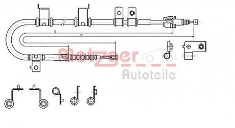 Трос ручного гальма METZGER 172575