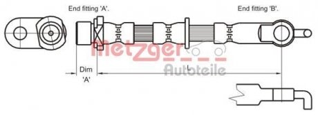 Шланг тормозной METZGER 4110002