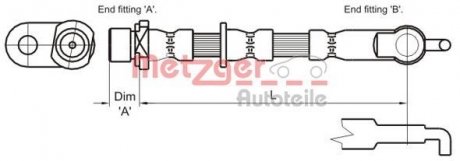 Шланг тормозной METZGER 4110007