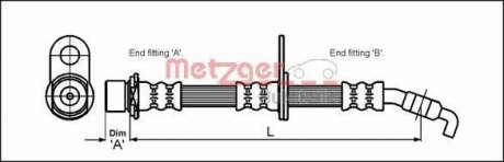 Шланг тормозной METZGER 4112200