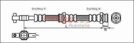 Шланг тормозной METZGER 4113304