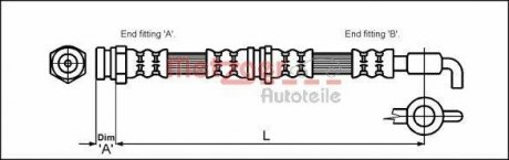 Шланг гальмівний METZGER 4114780