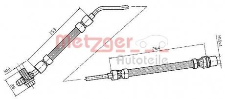 Шланг тормозной METZGER 4116217