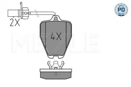 Колодки гальмівні VW P. A4 S4 QUATTRO 97-/A6 97- MEYLE 0252145418PD