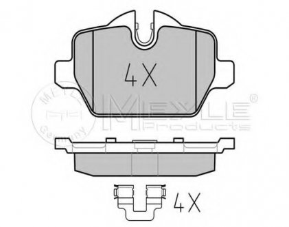 Колодки гальмівні BMW T. E87 04-/E90 05- MEYLE 0252362316PD (фото 1)