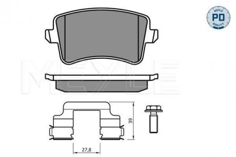 Колодки гальмівні VW T. A4/A5/Q5 07- BEZ CZUJNIKA MEYLE 02524606172PD