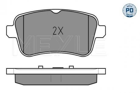 Комплект тормозных колодок, дисковый тормоз 025 252 1516/PD MEYLE 0252521516PD