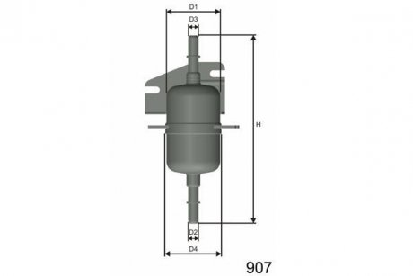 Фильтр топливный Fiat Palio 1.1I,1.4 SPI,1.6I 7/97->,Siena 1. MISFAT E105