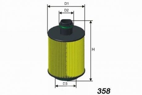 Фільтр масла Fiat Doblo 1,3D 10-/Bravo 1.6D Multijet 08-/Citroen Nemo 10- MISFAT L061