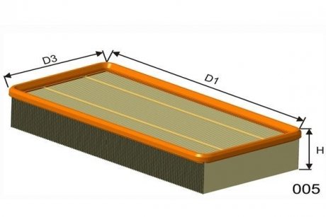 Фильтр воздушный DB W210 6,95- (все модели) MISFAT P073 (фото 1)