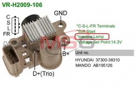 Регулятор напруги генератора MOBILETRON VRH2009106