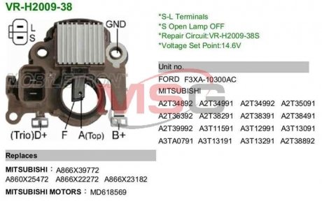 Регулятор генератора MOBILETRON VRH200938 (фото 1)