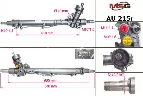 Рулевая рейка с ХПК восстановлена AUDI A6 97-05; AUDI A6 Avant 97-05 MSG AU215R